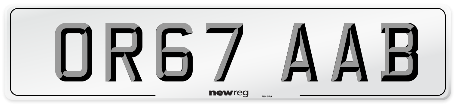 OR67 AAB Number Plate from New Reg